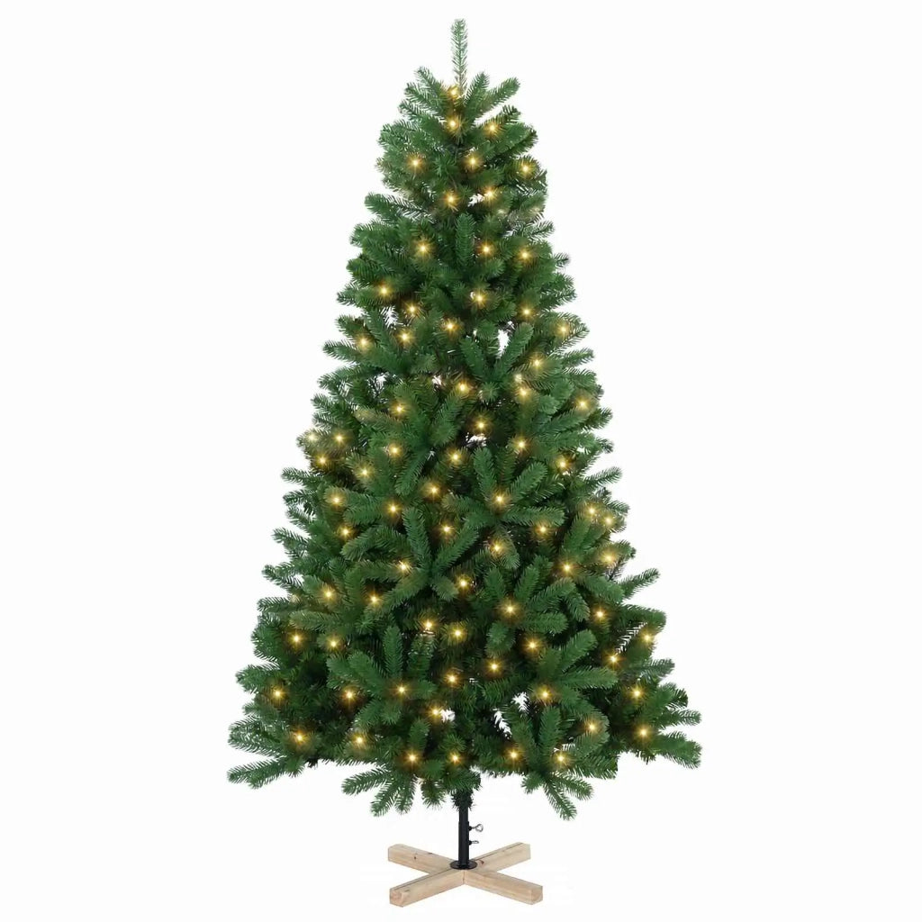 Albero di Natale artificiale 210 cm 300 LED Bianco caldo PVC 3461398