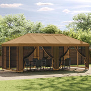 Gazebo con pareti laterali 6 x 3 m Beige Poliestere e Acciaio 3375994
