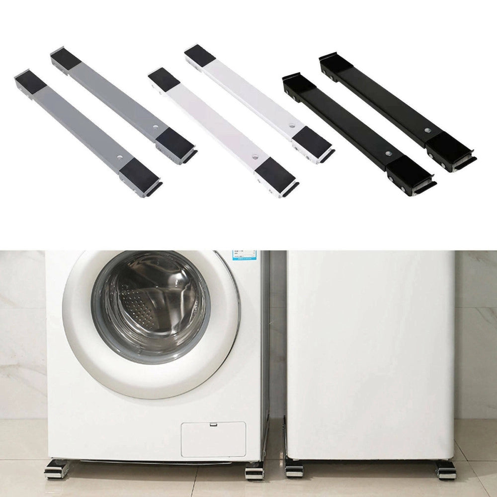 Trade Shop - Set 2 Piastre Basi Staffe Supporto Con Ruote Per Spostare Frigorifero Lavatrice -