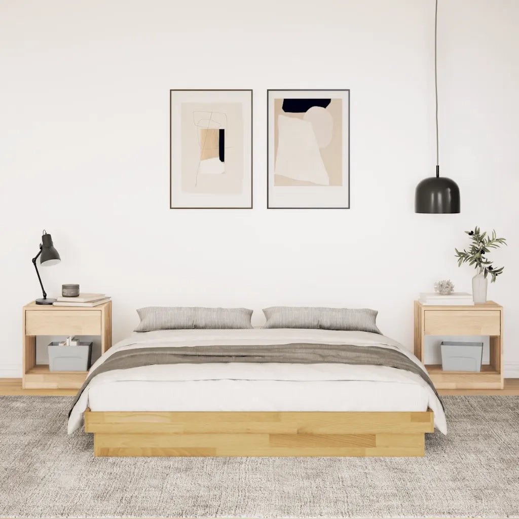 Struttura Letto Senza Materasso 150x200 cm in Legno di Rovere 3315732
