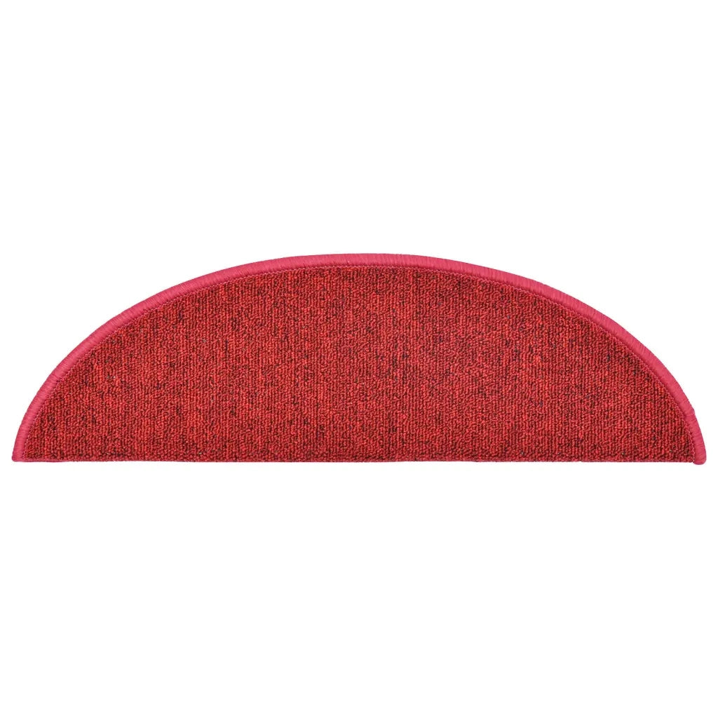 Tappetini per scale 15 pz 56x17x3 cm Rossi semicircolari 133881