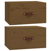 Set di 2 Comodini | Armadio da Notte | Mobiletto da notte a Muro ambra 40x29,5x22 cm