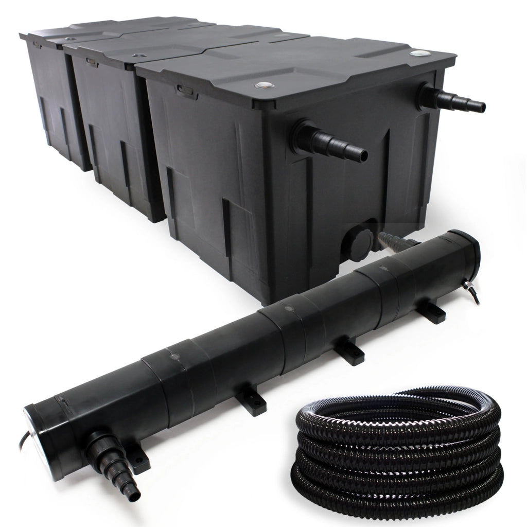 Set Biofiltro per laghetto 90000l Chiarificatore UVC 72W Tubo 5 m