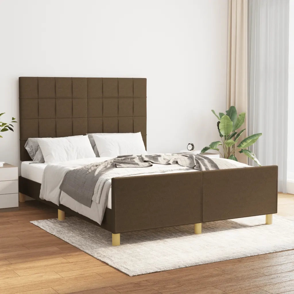 Giroletto senza Materasso Marrone Scuro 140x190 cm Tessuto