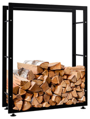 Esclusivo portalegna KERI V2 in metallo nero,25x80x100 cm