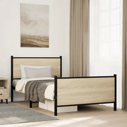 vidaXL Giroletto senza Materaso in Metallo Rovere Sonoma 107x203 cm