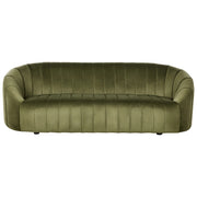 Divano 3 posti in velluto verde scuro Design contemporaneo e retrò Seduta imbottita e schienale basso