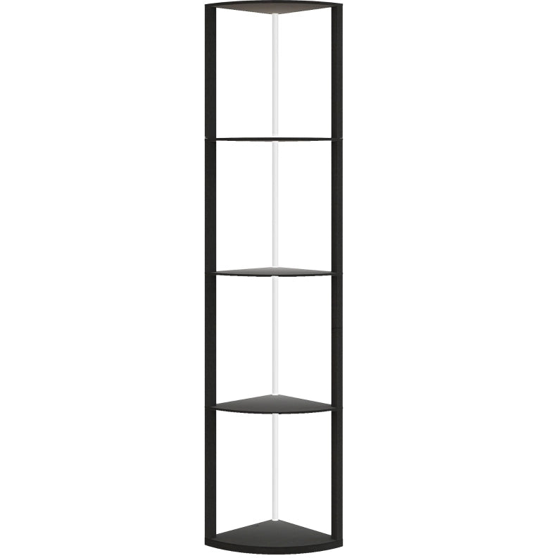 Lampada da terra LED RGB con scaffale, nera