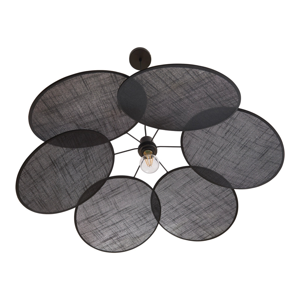 Lampadario a Sospensione Blackwood con Paralume in Tessuto - Nero lux.pro