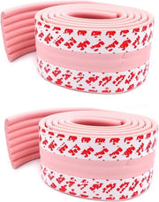 Due pezzi di Strisce di Protezione a Schiuma 2M Strisce di Protezione di Randa di Sicurezza - Strisce di Protezione per Angoli con Schiuma per Bambini - Rosa