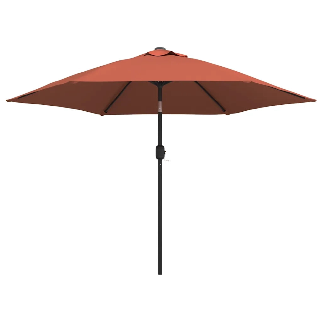 Ombrellone da Giardino con LED e Palo Acciaio 300 cm Terracotta 313757
