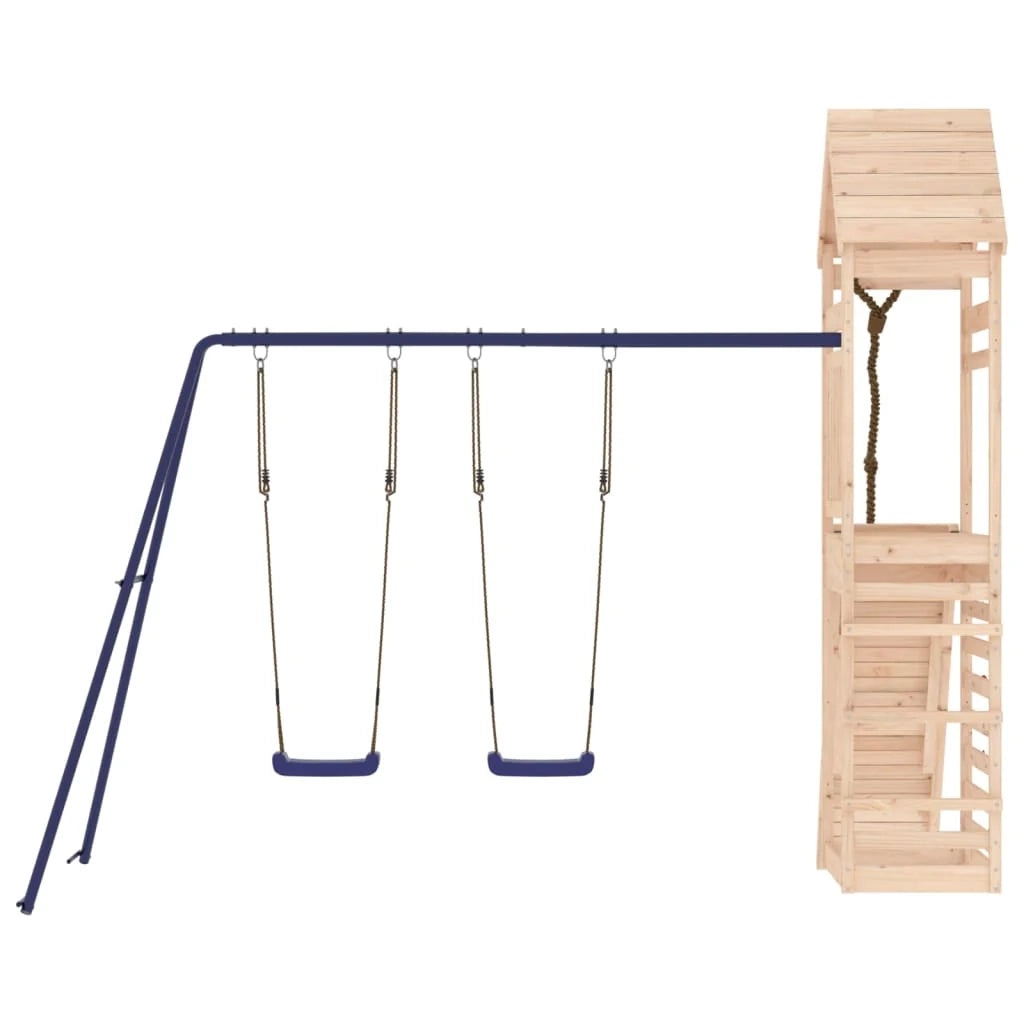 Altalene per parco giochi all'aperto scivolo altalene robuste giochi da giardino 316 x 257 x 264 cm legno di pino massiccio 02_0004954