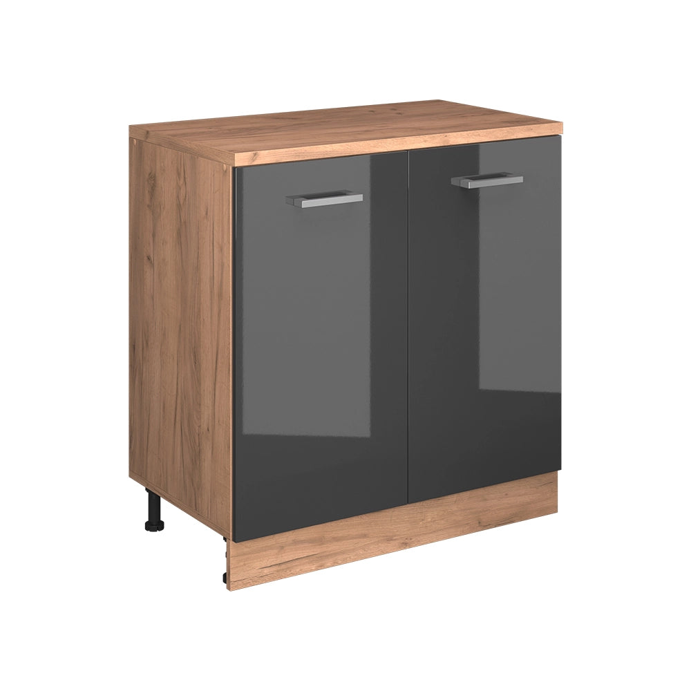 Mobile per mansarda Rion Antracite lucido/Rovere dorato 80 x 83.8 cm senza inclinazione con 2 ante Vicco