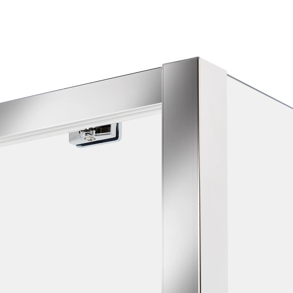 Box Doccia Vetro Temperato Argento Cornice Alluminio Anta Singola 80x100x185cm