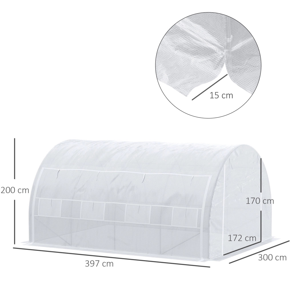 SERRA 397x300x200 cm in acciaio bianco con protezione UV