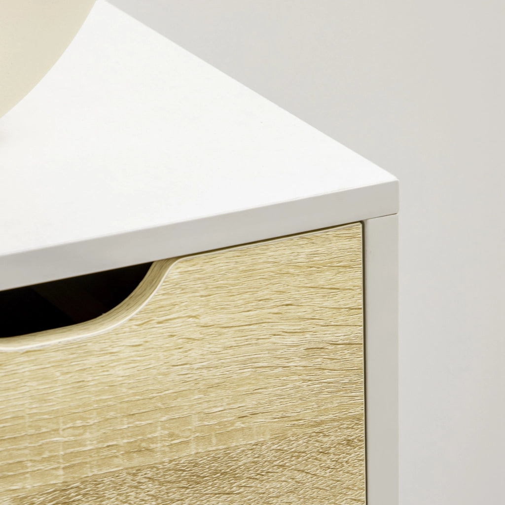 Cassettiera 5 Cassetti Legno Bianco ¨C Zephmum ¨C 60x40x77.5 cm
