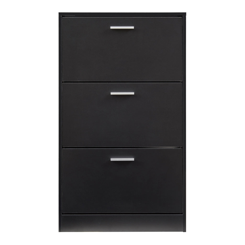 Scarpiera Sykkylven con 3 Contenitori Ribaltabili - Nero [en.casa]