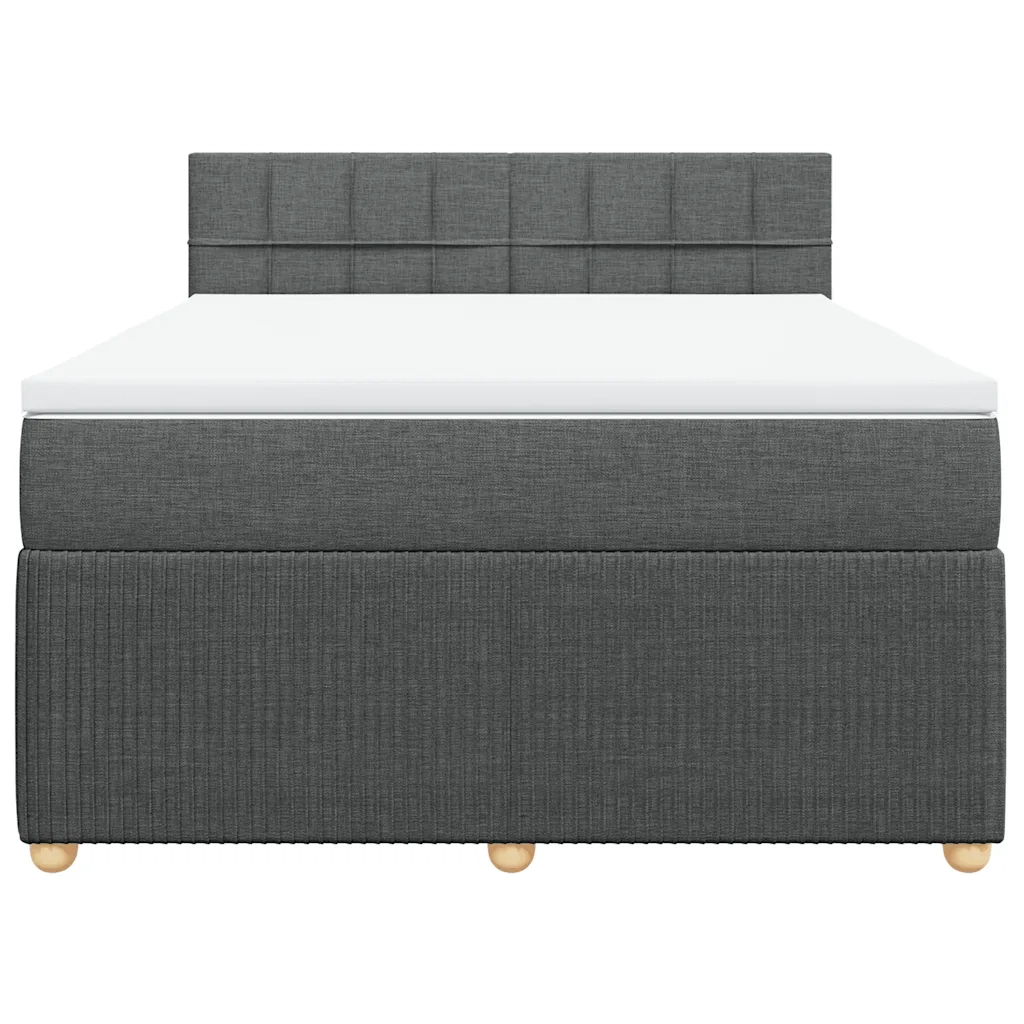 Giroletto a Molle con Materasso Grigio Scuro 140x200cm Tessuto 3289780