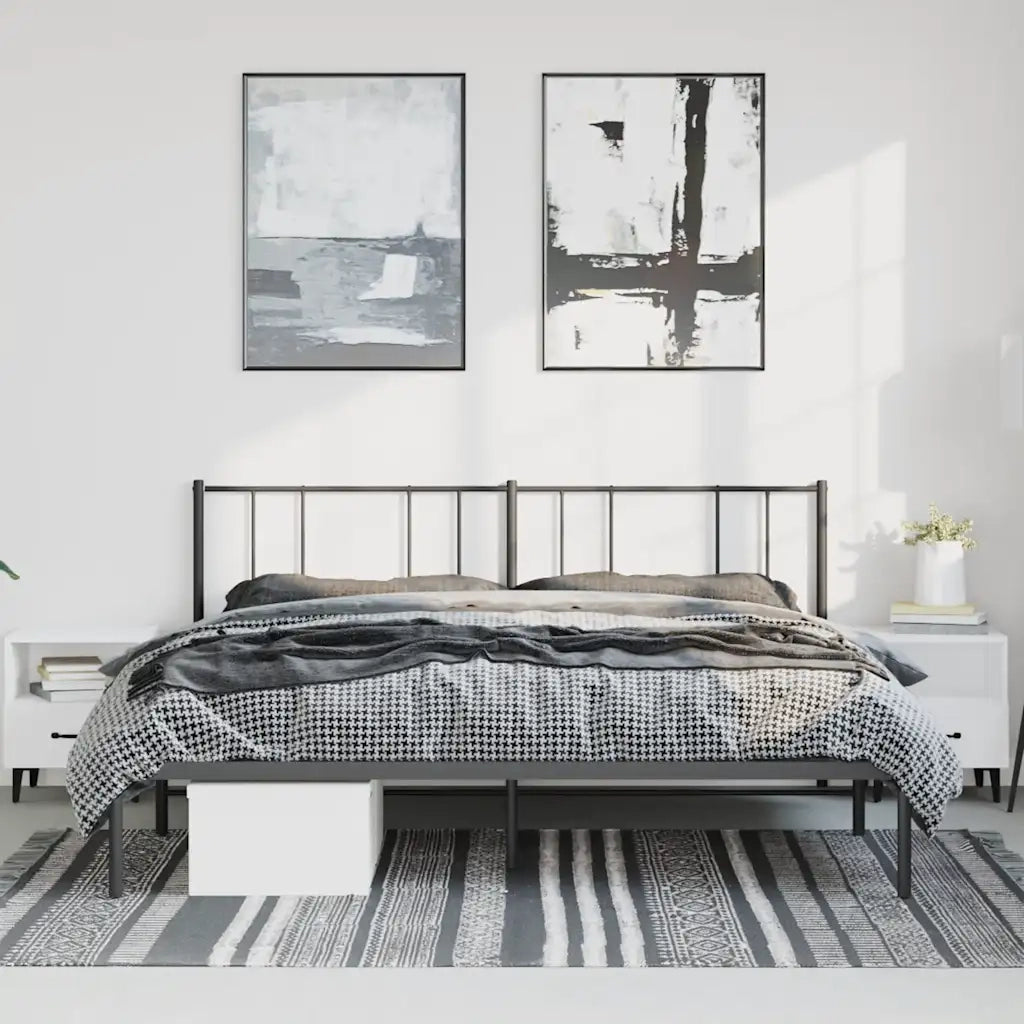 Giroletto con Testiera in Metallo Nero 193x203 cm 352486