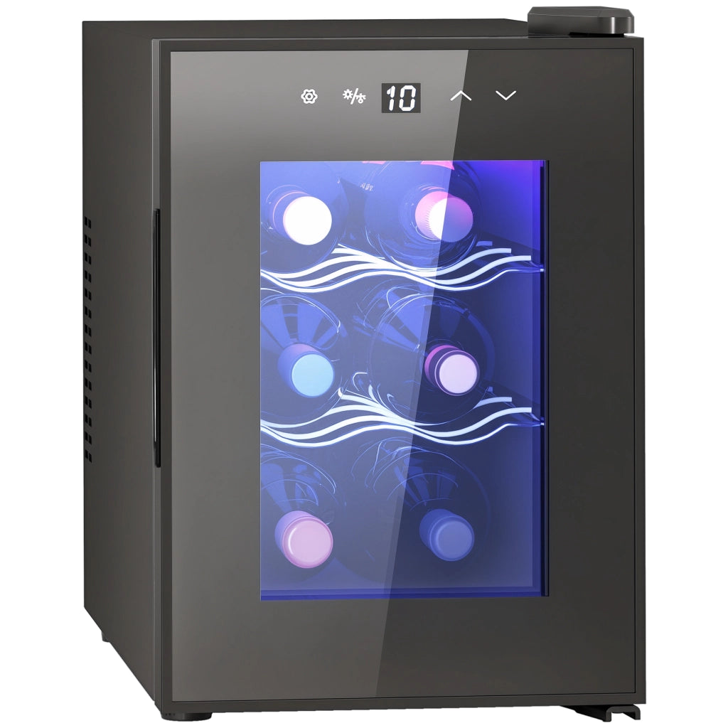 Cantinetta Vino 6 Bottiglie 17L ¨C zephmum ¨C Temperatura Regolabile 8-18¡ã LED Nero