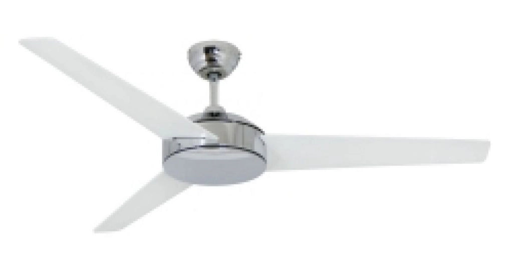 Vam Ventilatore da soffitto cromato 132 cm con regolatore da parete a 4 velocità