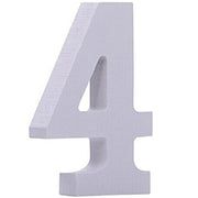 Trade Shop - Numero 4 In Legno Bianco 11cm Decorazione Confettata Matrimonio Compleanno Promessa -