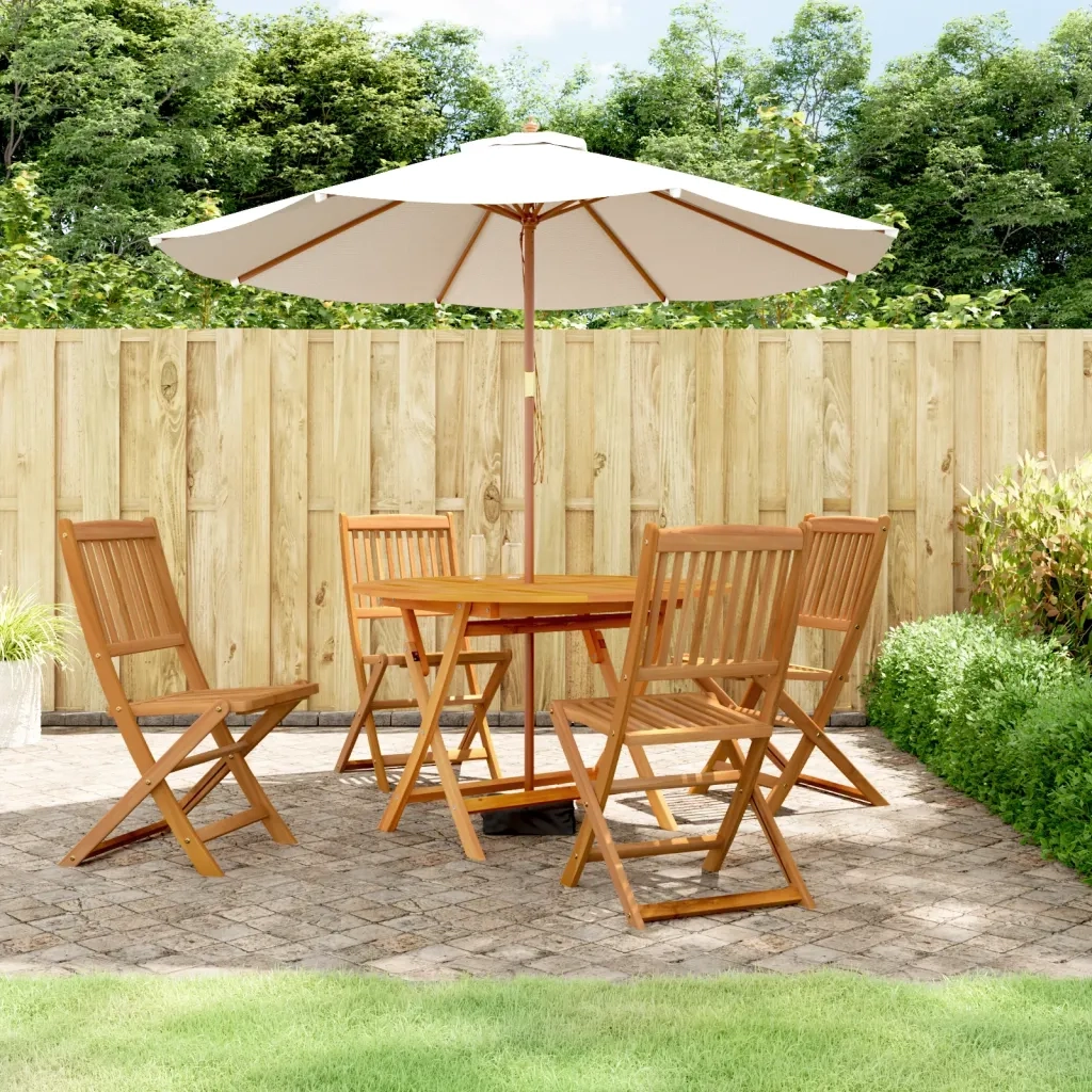 Set da Pranzo per Giardino 5 pz | Set Salotto da Giardino in Legno Massello di Acacia