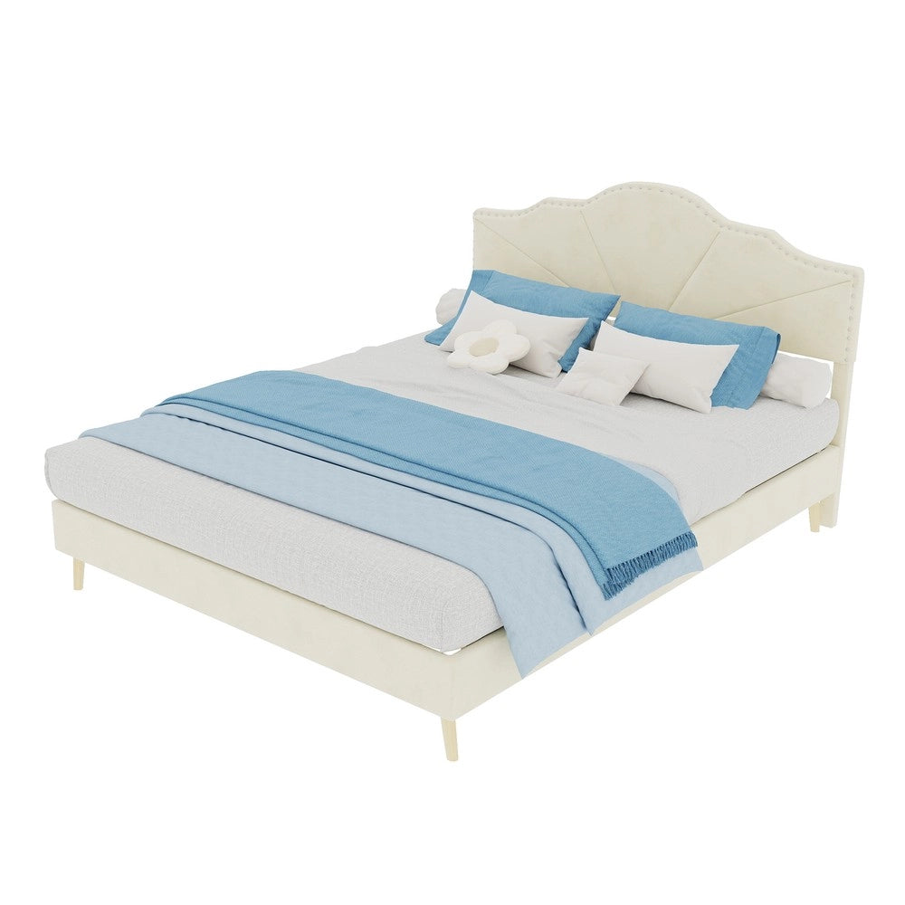 Letto Contenitore Imbottito ¨C MINIMAL ¨C Beige, 140x200, con materasso