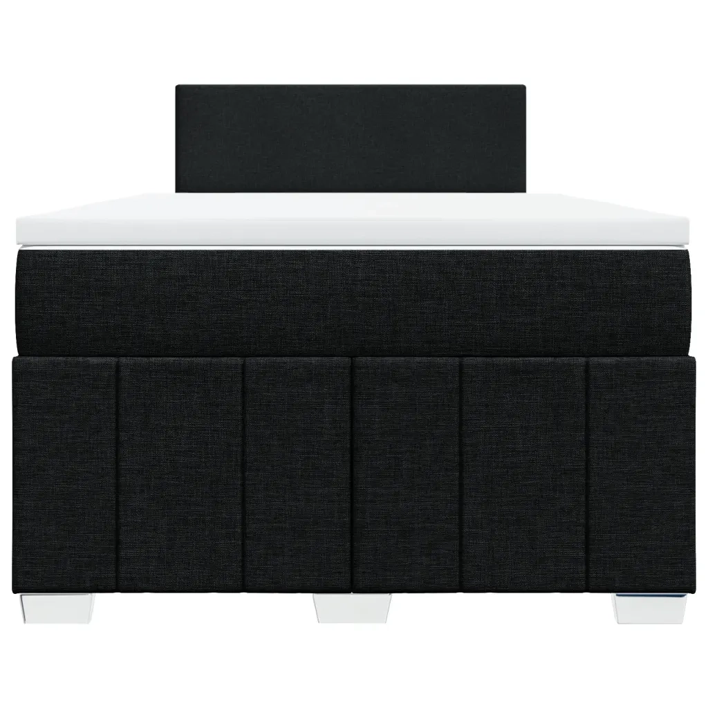 Giroletto a Molle con Materasso Nero 120x190 cm in Tessuto