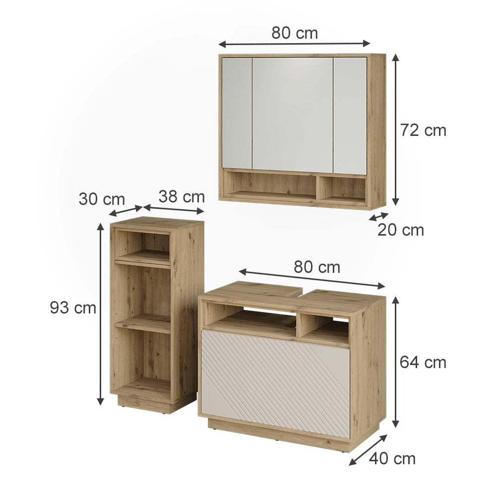 Set mobili bagno Beatrice Cachemire/Rovere artigianale Vicco