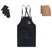 Set da cucina Grembiule Guanti da forno Panni da cucina nero tessili da cucina