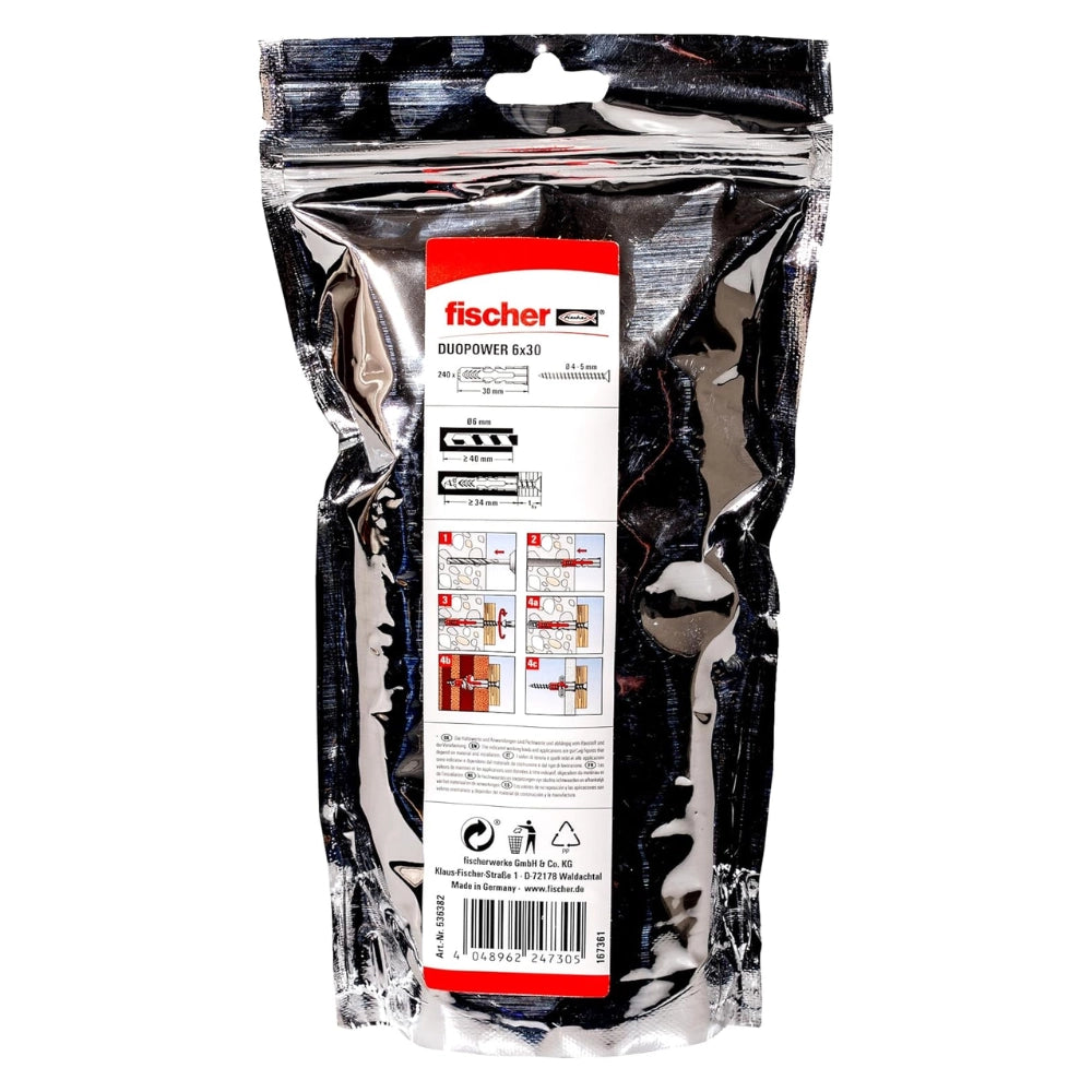 Fischer big pack duopower 6 x 30 mm 240 tasselli universali per fissaggio