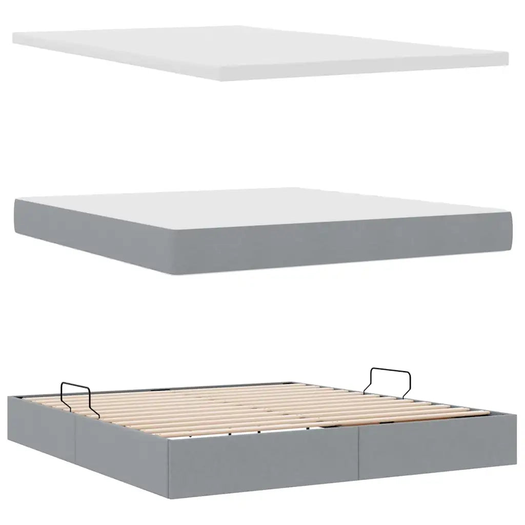 Letto con contenitore e materasso Grigio chiaro 160 x 200 cm 3370518