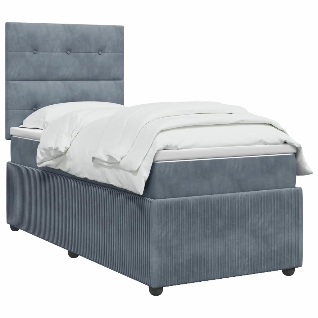 Letto box spring con materasso Grigio Scuro Singolo Velluto 3454712