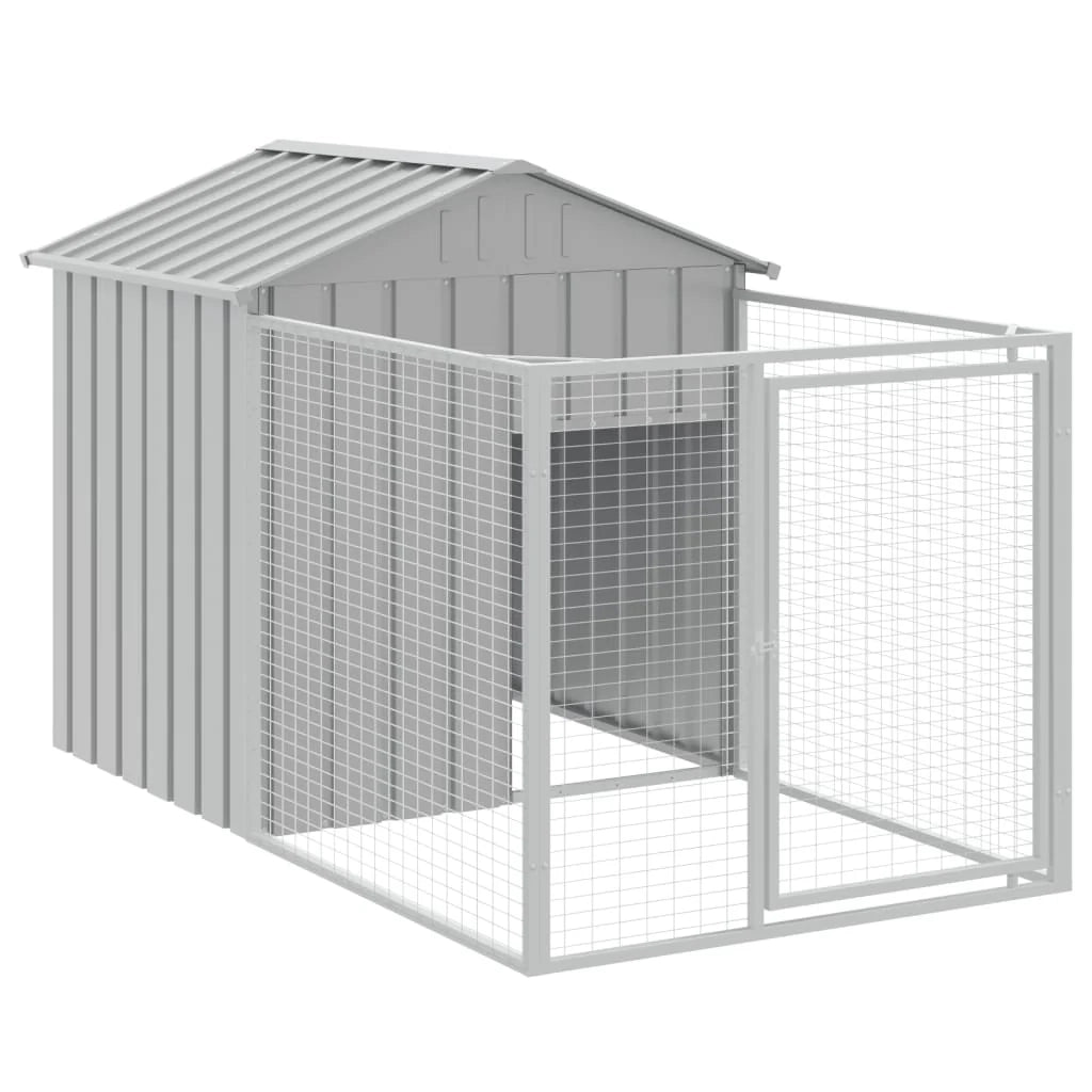 Cuccia per cani con tetto trasparente, acciaio zincato grigio 02_0043525