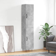 vidaXL Credenza Grigio Cemento 34,5x34x180 cm in Legno Multistrato