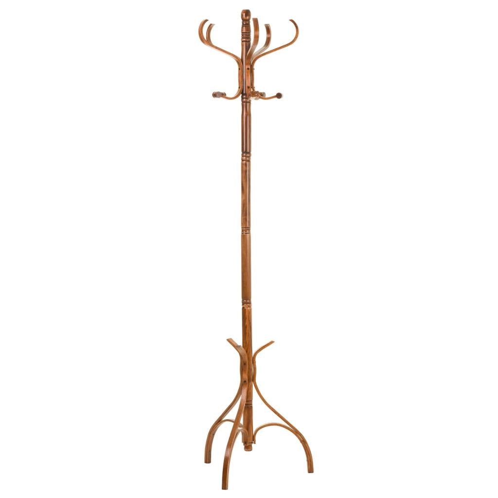 Appendiabiti da terra in legno laccato nocciola 45x45x182h cm