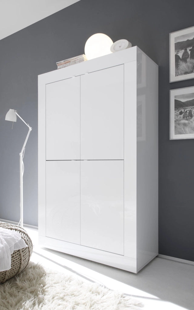 Madia Sampeyre, Credenza 3 Ripiani, 101.4x42x161.2h cm Bianco Lucido