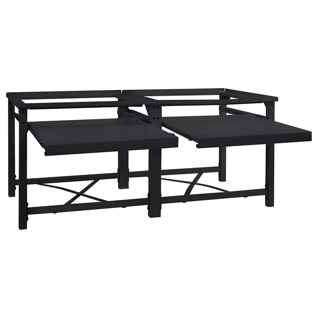 Pedestallo per Lavatrice 2 pcs Nero 120 x 56 x 52 cm Acciaio 42022038