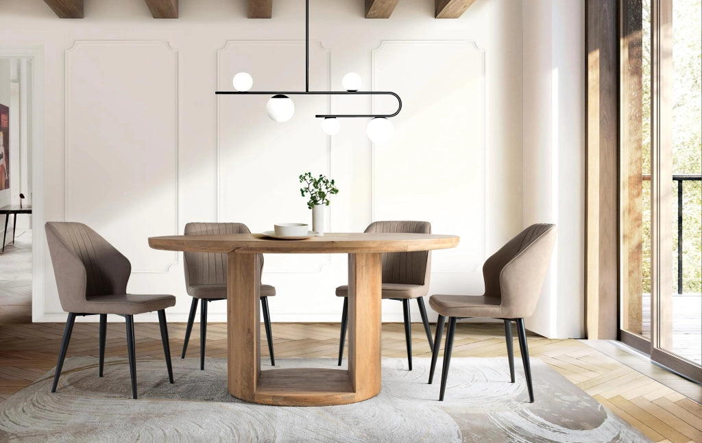 Tavolo in legno di mango con piano rotondo diametro 150 cm