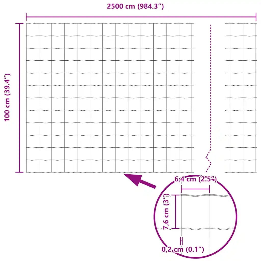 Recinzione Euro 1 x 25 m Ferro rivestito in PVC 42004749