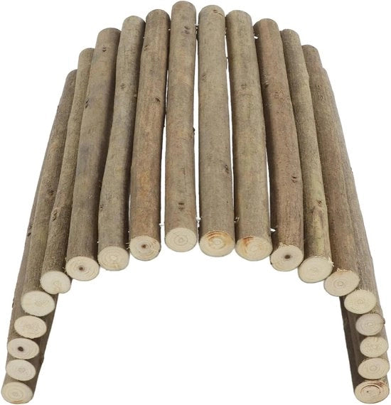 Tunnel in Legno Ripiegabile per Cavia, Coniglio, Gerbillo - Giocattolo per Mordere Sicuro e Versatile, 20 * 30 CM