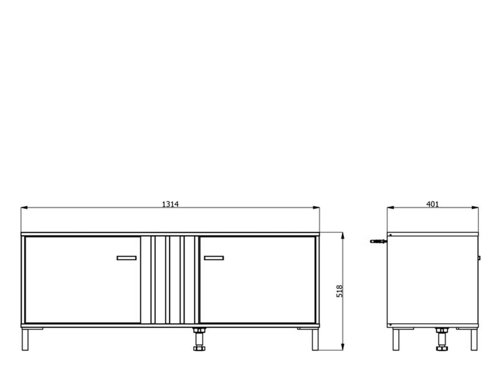 Forte, Mobile Porta tv un Ripiano, 131.5x40x52h cm Marrone Rovere Nodi