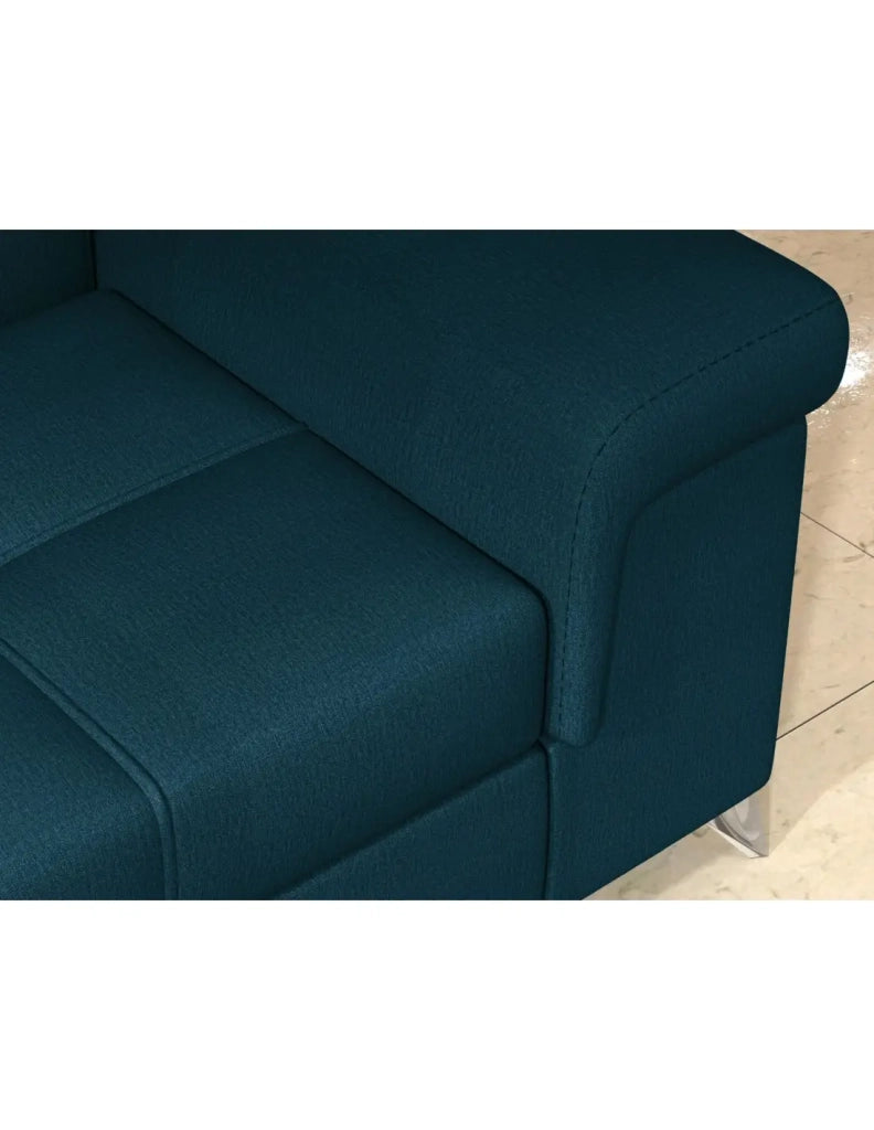 Divano angolare convertibile PALAZZO 4 posti blu scuro - angolo destro con 1 cuscino