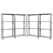 KIT 4 Scaffali 4 ripiani Misure: 75x30x145cm portata 160kg totale 40Kg ripiano