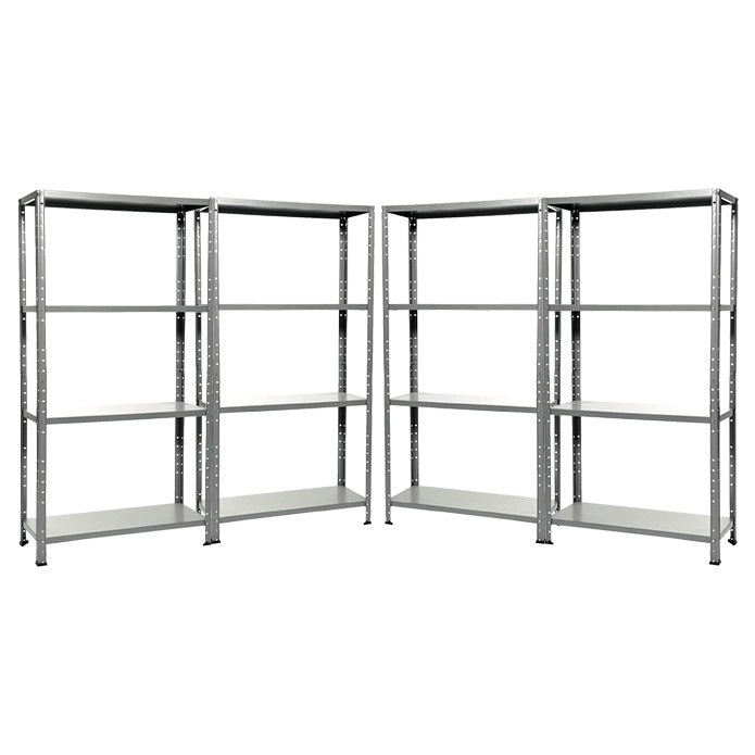 KIT 4 Scaffali 4 ripiani Misure: 75x30x145cm portata 160kg totale 40Kg ripiano