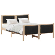 Letto matrimoniale | Letto per adulti | Struttura del Letto con testiera Marrone e nero 140 x 200 cm