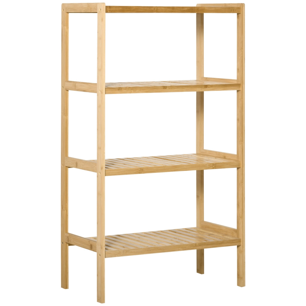 Libreria in Bamb¨´ 4 Livelli con Antivoltamento ¨C zephmum ¨C 62x33x112 cm Naturale