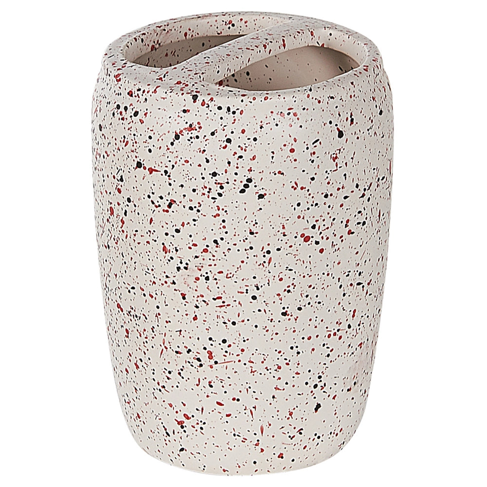 Set di 6 accessori da bagno in vetro di colore bianco nero e rosso moderno scandinavo