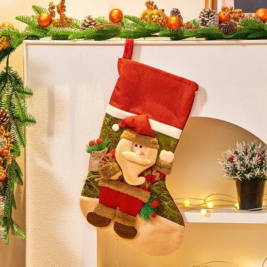 Decorazione di Natale, stivale di Natale con grande apertura, stivale di Natale per albero, decorazione per camino